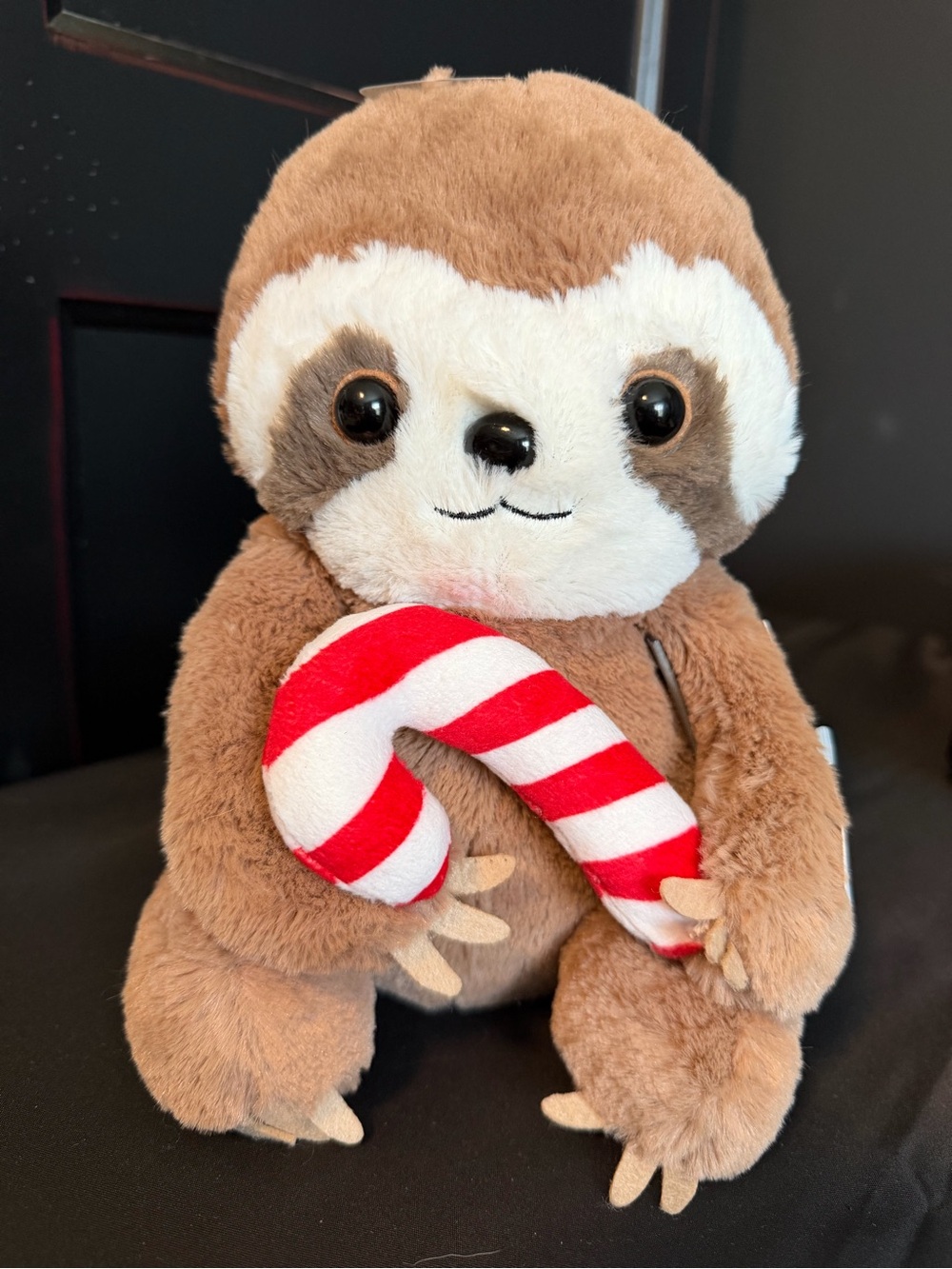 Sloth Hallmark Plushy with Red & White Candy Cane